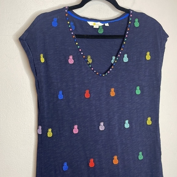 SOLD Boden | Pineapple Polly Colorful Embroidered Dress Size 6L - Picture 3 of 6